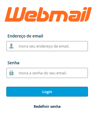 Tela de login do Webmail